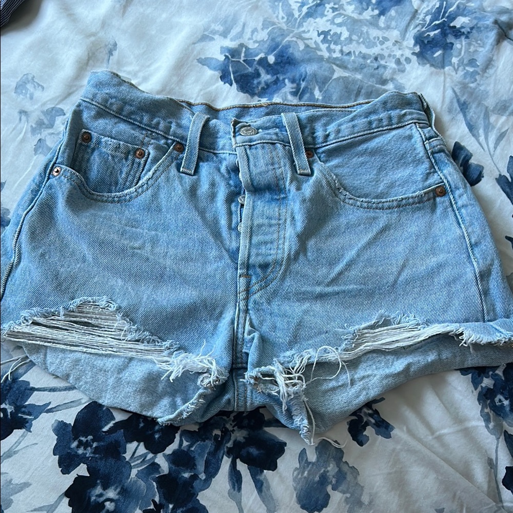Levi's Sky Blue Denim Shorts